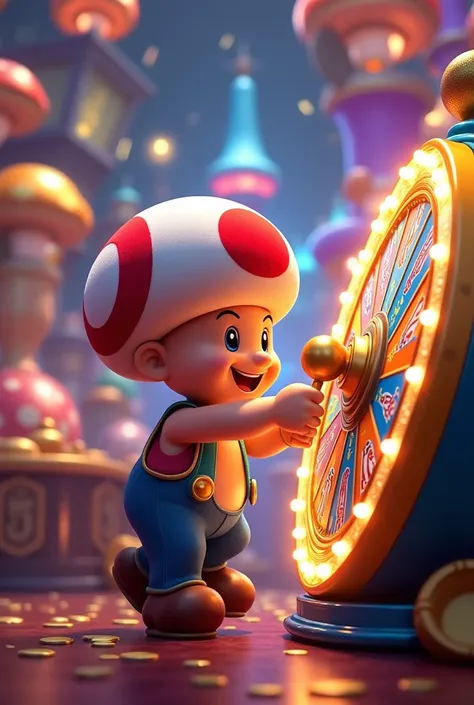 Toad from mario gambling wheel 