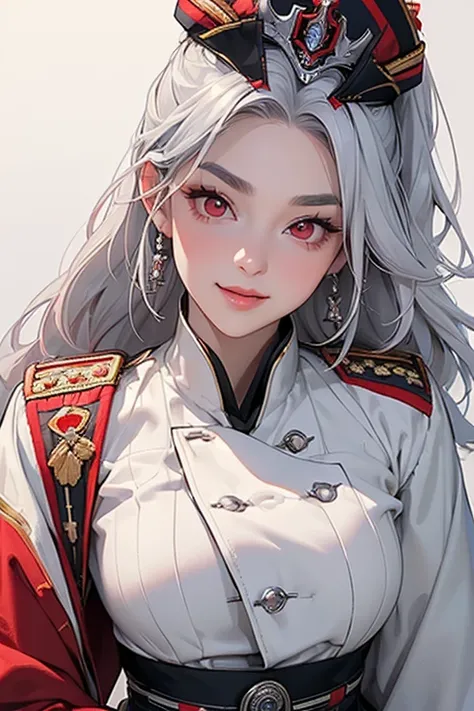 (((   top quality,      masterpiece:1.3))). nothing  ,  greatest      masterpiece ).(difficult).   Very Detailed    , ((  exists :1.37)).   fantasy,  Grey Hair     、    ((   RED EYES :1.25)).   queen、  beautiful、  ((   Silver Hair:1.25)).   Eye Shadow Red ...