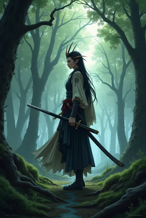 Make a patrol class samurai elf in DeD anime style