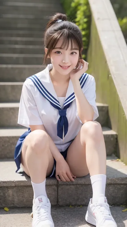 Actual photo、 top quality,幼さの残る可愛い girl、 cute girl、Women、 Realistic Texture、Open your eyes and smile、 cute smiles 、 Fine section ,  8k,  perfect dynamic configuration, Natural Eye Shape 、Size、 beautiful detailed eyes, Natural lip shape ,  happy expression ...