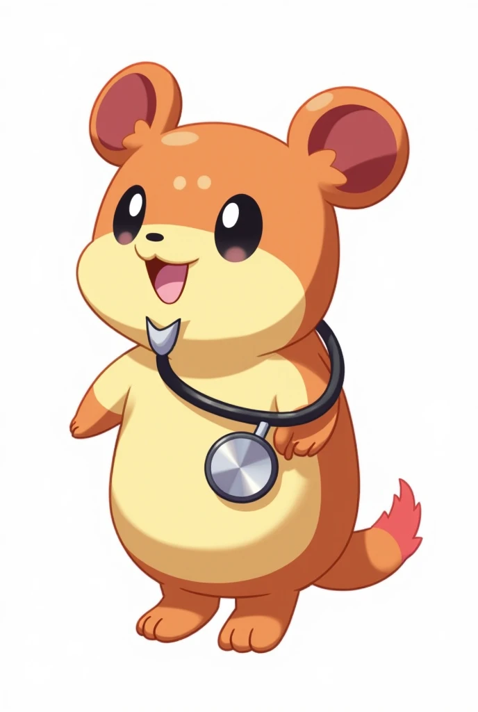 Cyndaquil wearing a stethoscope 