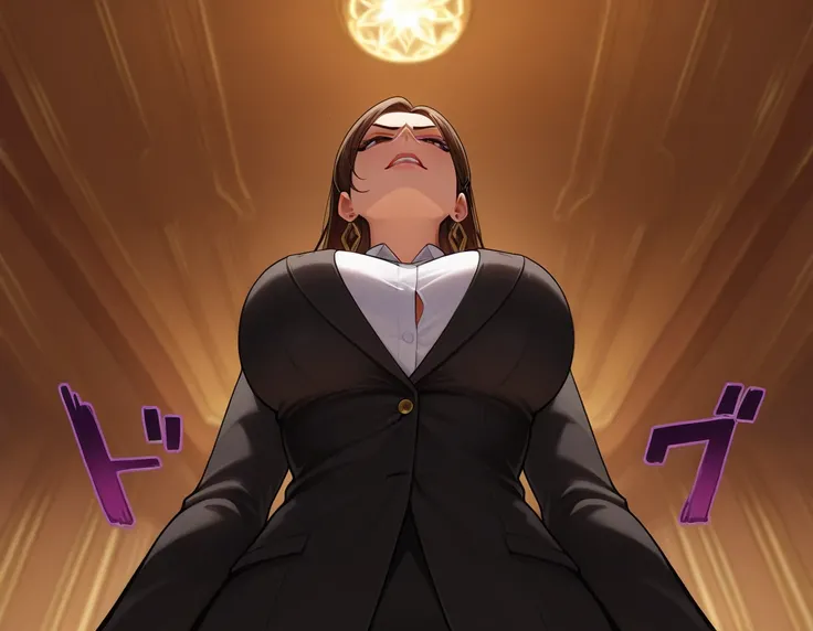 NSFW, LWRD, uncensored, Sukebe, hentai,In an unlicensed casino where protection fees have not been paid, a beautiful Mexican mafia lady dressed sharply in a high-end women's suit is throwing her head back in an arrogant, fearless stance, glaring at the sma...