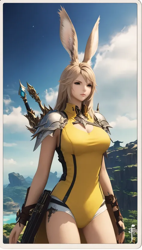 (8k, top quality, Masterpiece , Final Fantasy Style: 1.2),Atmospheric perspective, 8K, Very detailed, Accurate, Highest quality, masterpiece,タロットカード, Viera