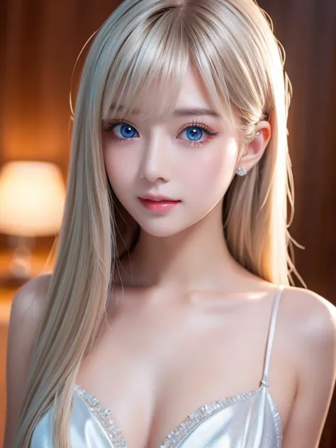 ( Closeup:1.4)、(RAW shooting:1.2)、( Photoreal:1.4)、( Masterpiece:1.3)、( top quality:1.4)、 bright expression 、 very beautiful girl、An exceptionally beautiful girl、 cute and beautiful face details、Beautiful Bangs、Radiant, fair, glowing skin、Facial hair、 bang...