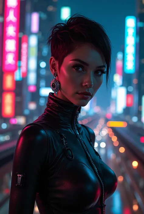 Satoshi Nakamoto Neon Cyberpunk Woman 