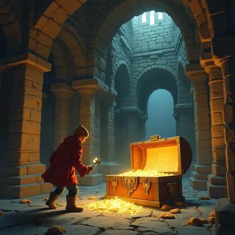 The Big Revelation
Finally, they reach a grand chamber with a dust-covered chest. Adam uses the key to unlock it, only to find that inside the chest, there is no gold or jewels. Instead, they discover an ancient manuscript revealing a historical secret abo...