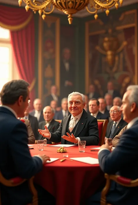 Animated images of historic meetings or conventions.
