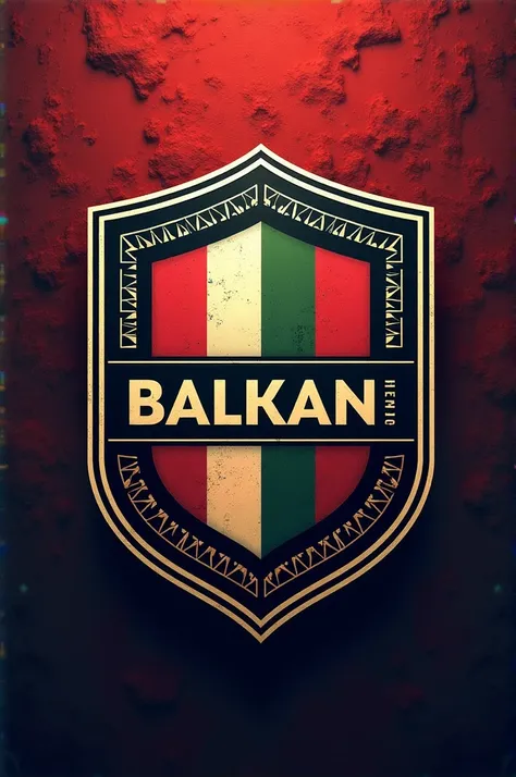 Create me a soccer logo Balkan United emblem in the colors of all Balkan countries 