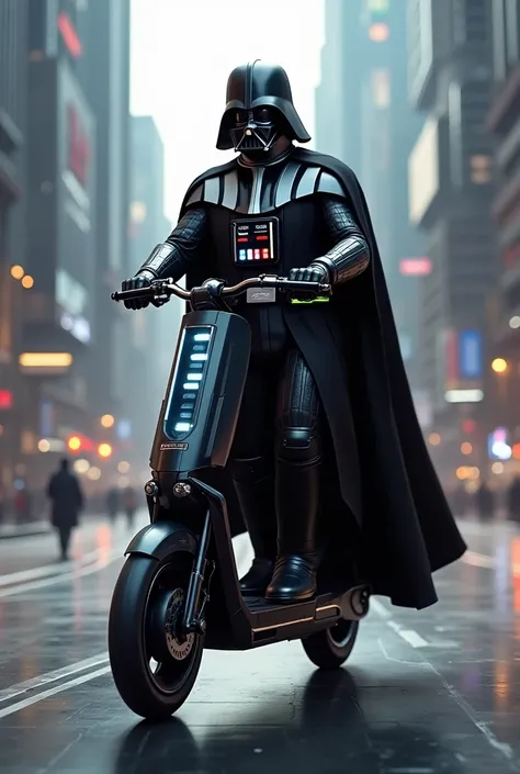 Darth Vader on an electric scooter 