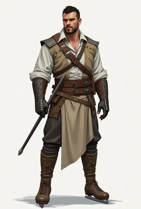  Description for generating a sketch image via the :
 The overall look of the character  ( Ali-Batyr ):
warrior man,  strong and handsome ,  with expressive facial features are visible.  The suit consists of several ,  elements that change depending on the...