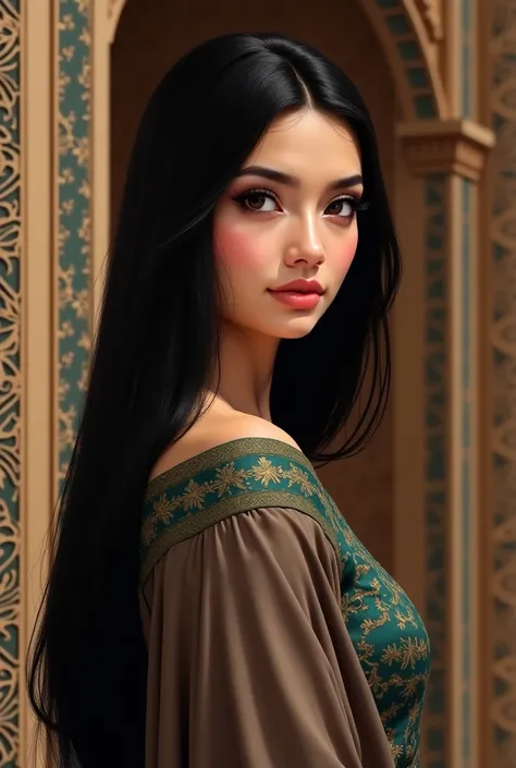 Arabian woman with straight hair 