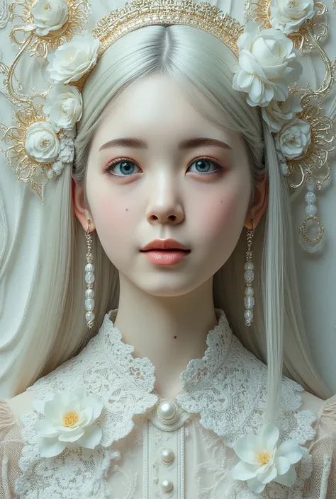 The World of Art Nouveau, best quality, masterpiece, Ultra-high resolution, (realisticlying:1.4), absurdness, (Eye focus), (face focus, Clear facial features), Complex 3d rendering of beautiful and charming biomechanical female porcelain figures, (((Has a ...