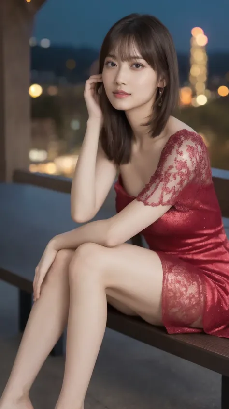 1girl,(wearing a red glittery evening mini dress:1.3),(RAW photo, best quality), (realistic, photo-realistic:1.4), masterpiece, an extremely delicate and beautiful, extremely detailed, 2k wallpaper, Amazing, finely detail, extremely detailed CG unity 8k wa...