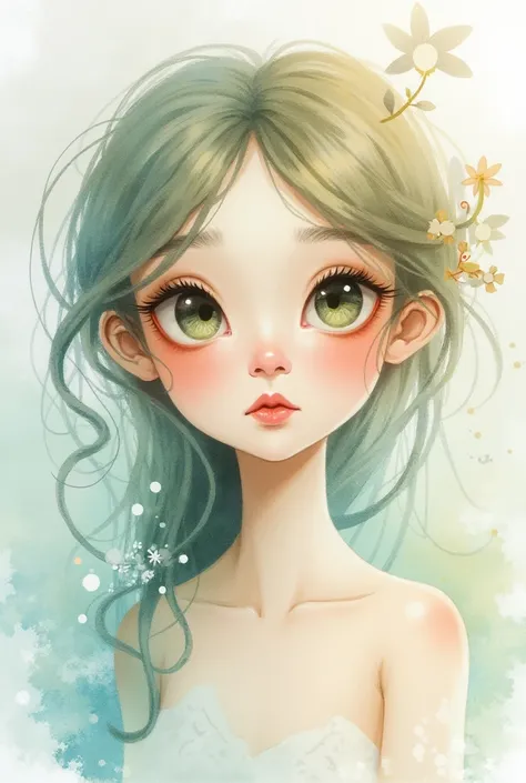 You have to see only the upper part of the fairy's body next to her face, It doesn't have to be realistic , just a watercolor drawing of a fairy