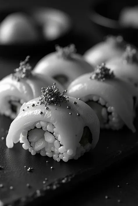 Sushi food photo creat black and white