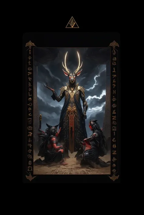 Tarot Card: The High Priest (Hierophant) – Anubis, Keeper of Mysteries A majestic Anubis, the ancient Egyptian god of the afterlife, stands in the center of the card, embodying the wisdom and authority of The High Priest (Hierophant). His form is a fusion ...