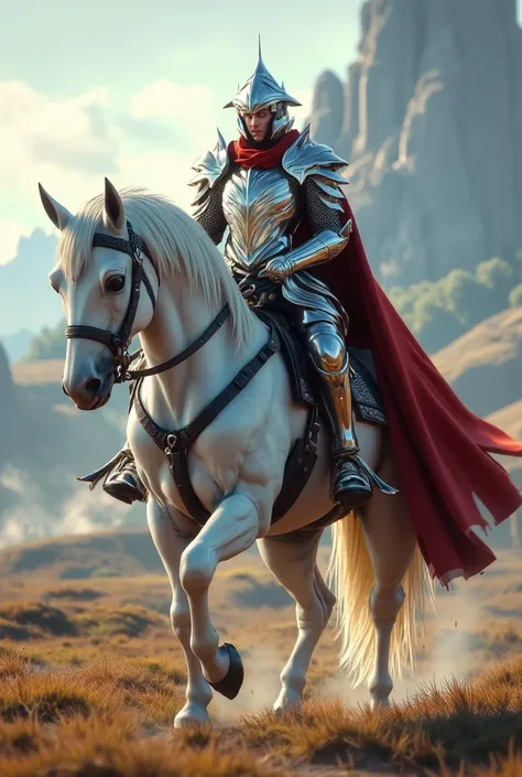 (  top quality ),(  fantasy ) (The knight on a white horse) ( Fluted Armor)  high definition  , masterpiece,  More details,  dynamic angle, masterpiece , top quality , High-definition CG 、 Unity 8k  