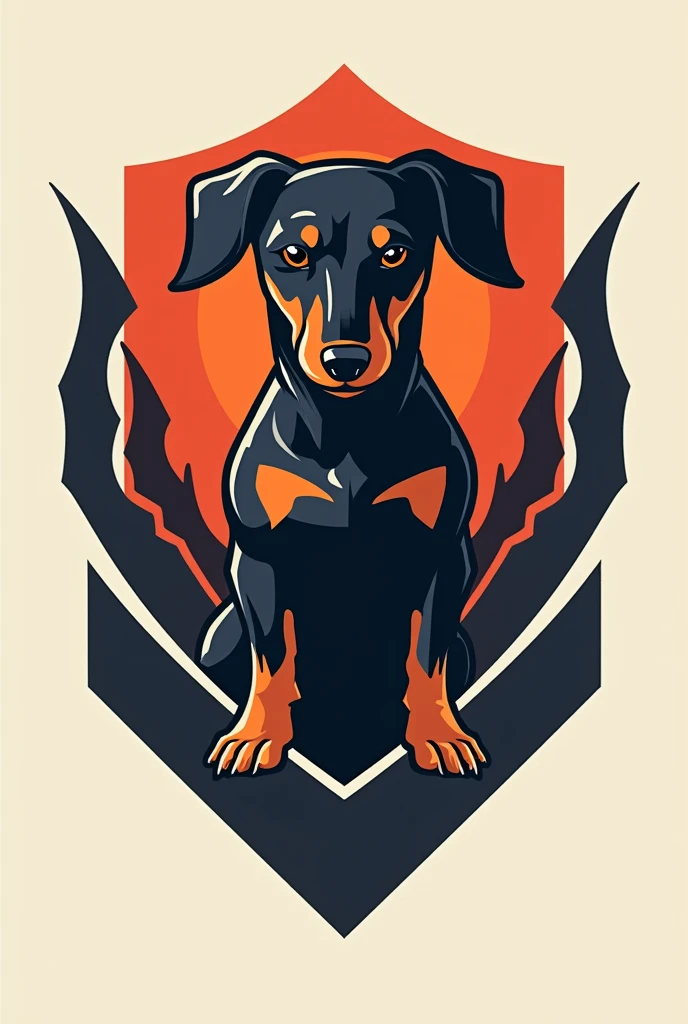  Make me a logo of a gym without a word ,  a simple image that I can recreate in a few minutes and that has these characteristics: Fortaleza and Dachshunds 