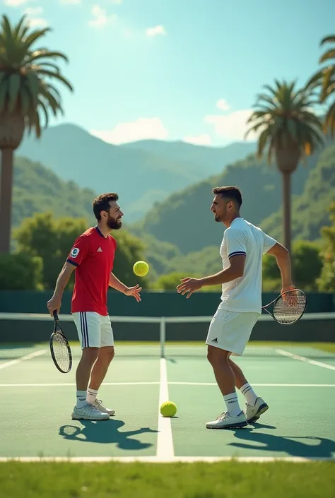 Messi and Cristiano play tennis 