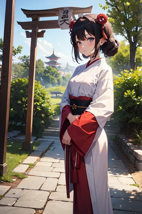 female shrine maiden priestess