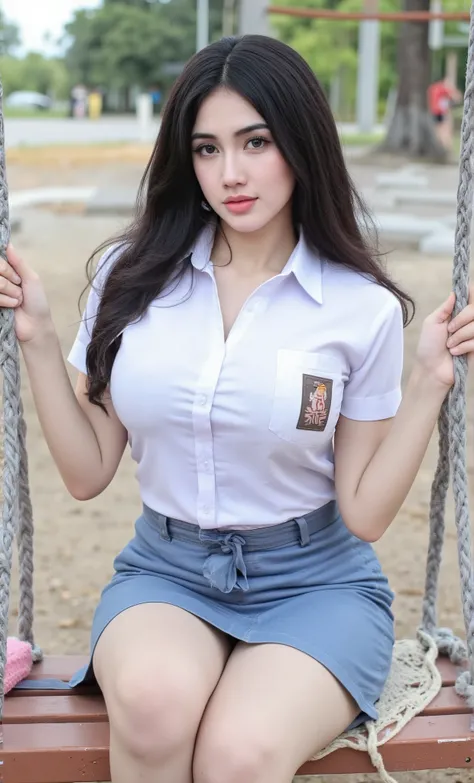 (Masterpiece: 1.2, Best Quality), Realistic, (Realistic Picture, Complex Details, Depth of Field), Best Quality, Masterpiece, Highly Detailed, Realistic, indonesian youth age girl, , chest forward, big breasts, thin lips, beautiful and seductive, curvy bod...