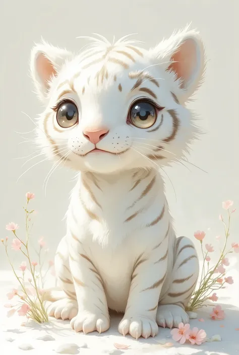 white tiger、 cute、 chibi、