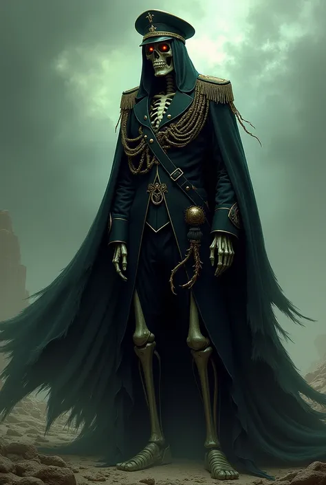 A lich in black military clothes 