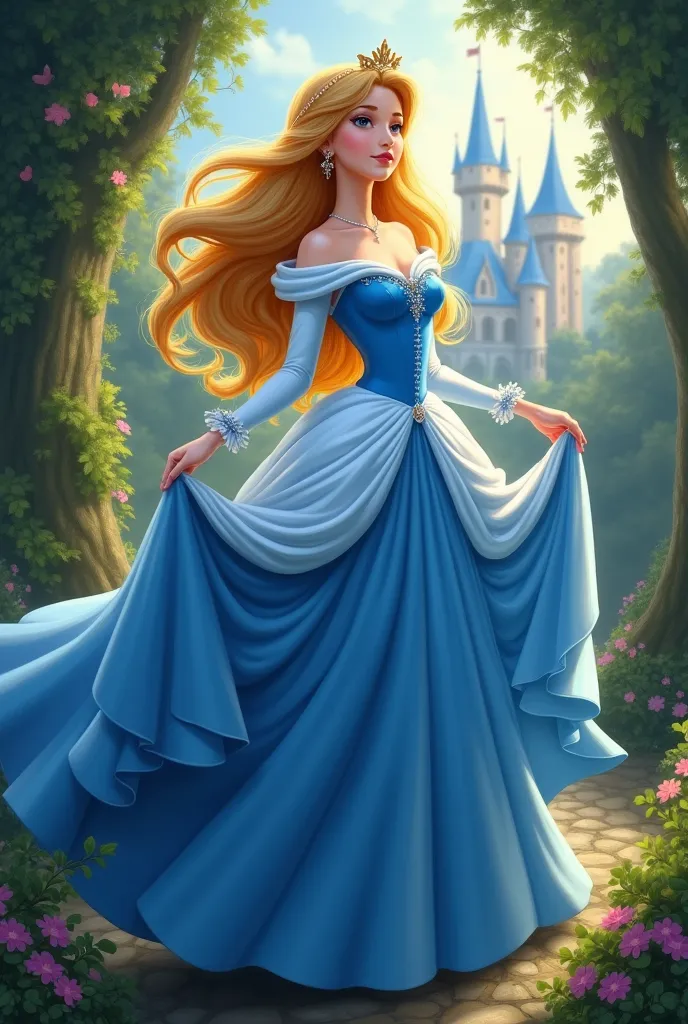 Princess Aurora in blue dress
