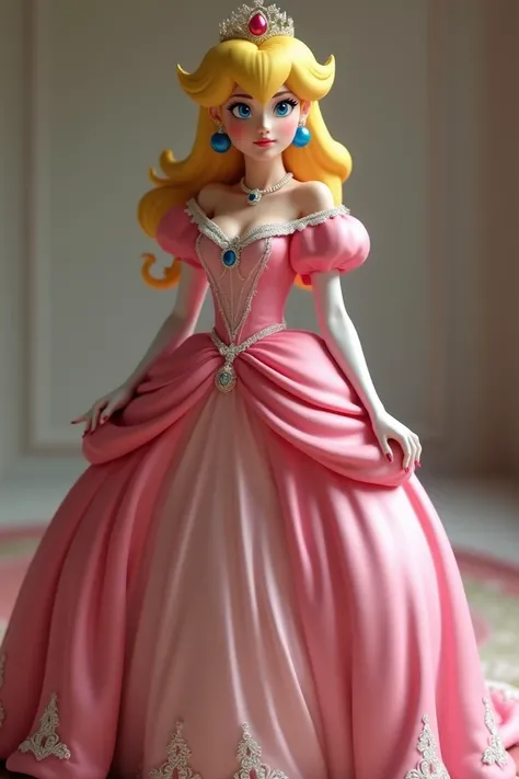 Princess Peach in satin silk dress 