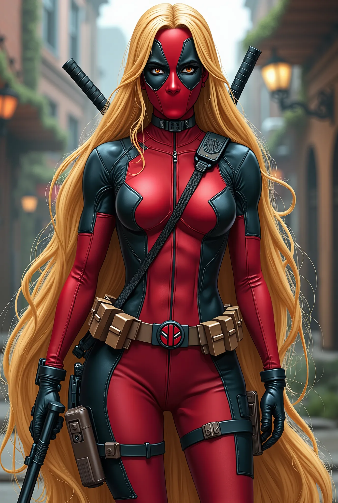 Raiponce déguisée en Dead pool