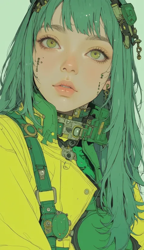 Close-up of a person dressed in green and yellow, Anime pictures inspired by Junpei Sato, Pixiv,  what is it ？, okita sougo, Sincerity,  persona 4,  Chihiro ! fujisaki , Toru Narita, Sincerity yukimura, Tsukasa Dokite, Sincerity shinka, as an anime charact...