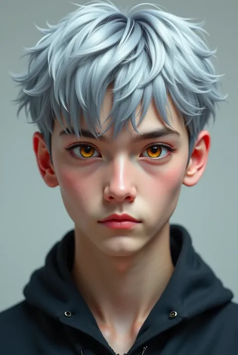 An ordinary boy with silver hair and golden eyes, 23 years old