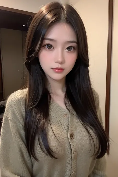 Can you give me an pict or photo a woman about 26-27 y.o with fair skin, straight long dark brown hair, and hazel green eyes? She's mix, Japan and Russian 