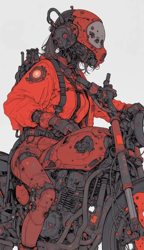 anime  girl in red riding a motorcycle with a helmet on,   cyberpunk art inspired by Shirou Masamune, Pixiv, futuristic, cyberpunk anime  girl mech,   anime robot is an organic  ,  girl in mecha cyber armor,  Cool Mecha Style ,  anime manga robot !! anime ...