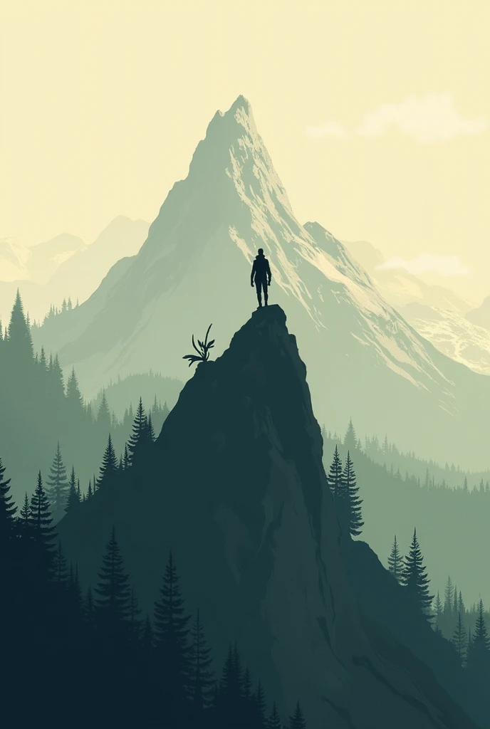 dans le style de (  Jon Klassen  ) a mountain