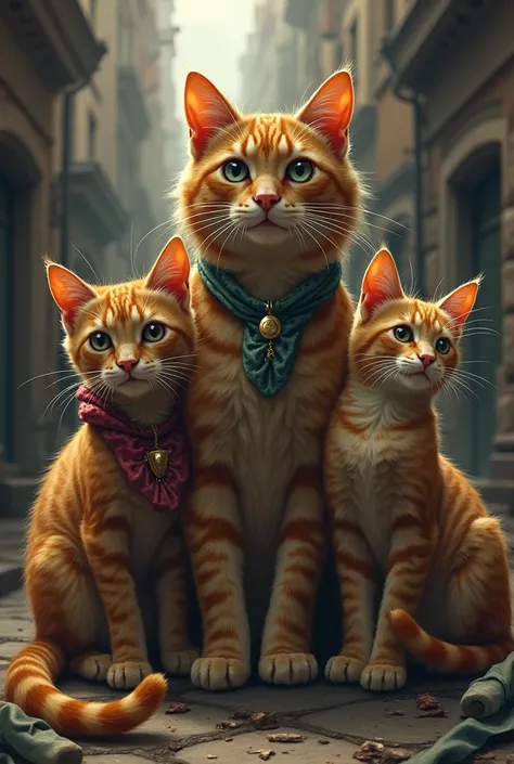 Create a cat family who grow poor to rich and fight for money