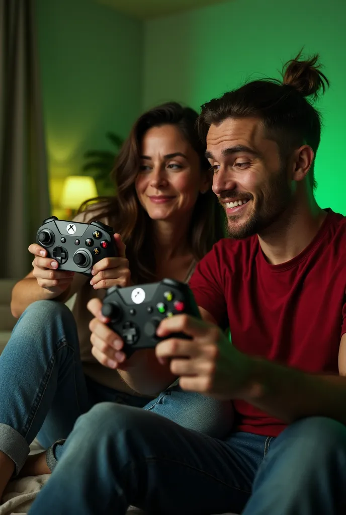 Italian couple playing Xbox 