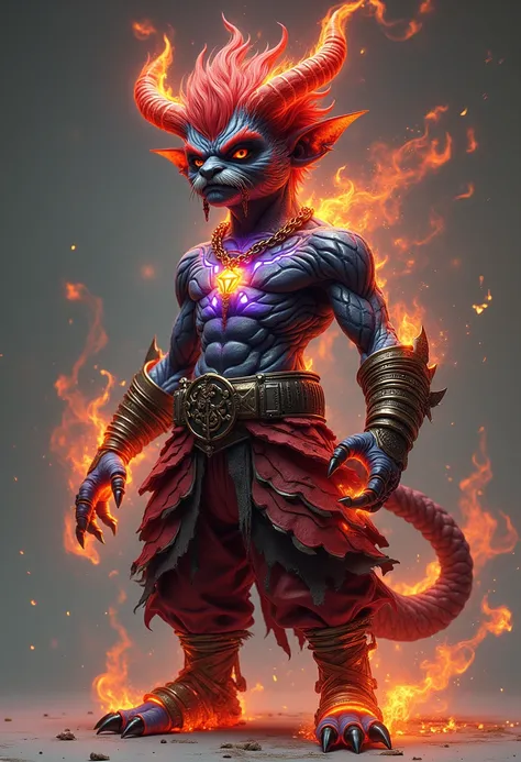 《 Nezha's Demon Boy Has Arrived》, is extremely disruptive and visually impactful ， The following is a detailed description of its shape ：

 head characteristics

Flaming hair ： Short dark red hair bursts upwards like a burning flame ， have a burnt black ca...