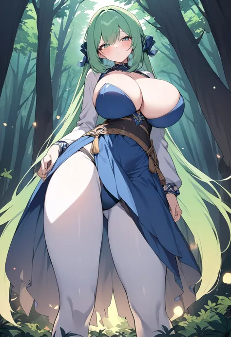 The Giant Girl in the Mysterious Forest、, large breasts,