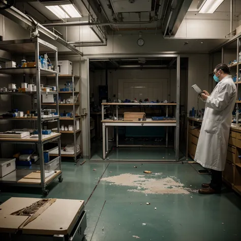 Scientists are autopsy in the research room, and a lot of people. 