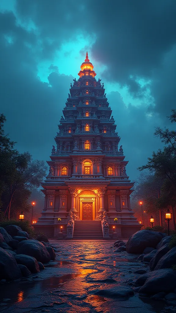 Mahadev Shivling Temple  vivid colors, 8k, high quality,cinematic lighting, 