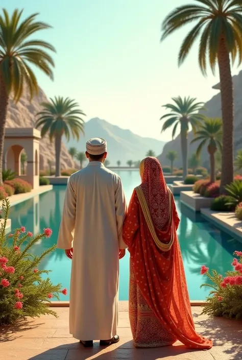 Sheikh and his wife reflect on the beautiful paradise-like nature 