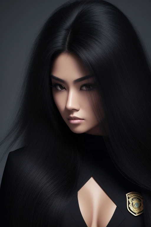 jet black hair,most very long hair,most very lion hair,most very wolf hair,most very frizzy hair,coarse hair,most very spread hairstyle,thick hair,fluffy hair,most very heavy weight hair,hair covering left eye,heavy looking hairstyle,most very voluminous h...