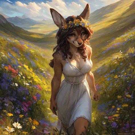 uploaded on e621, artstation, by Pixelsketcher, by Bayard Wu, by Thomas Benjamin Kennington , by Einshelm, by hioshiru and kenket, Chunie, portrait, solo anthro female deer doe, with small featureless breasts, clear dark blue, cinematic lighting, day, sunn...