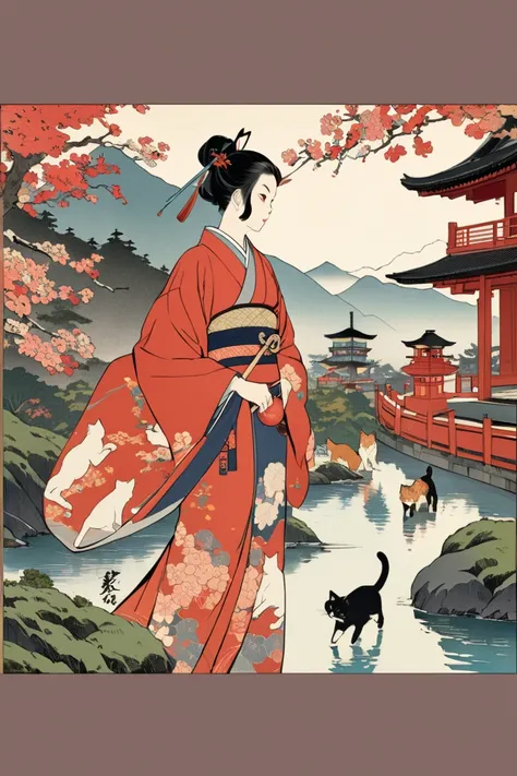 ukiyo-e,      Super Complex Hi-Vision    ,   美Shii伝統的な日本の文化,  女god、god秘的な、 Look,  ukiyo-e,  ukiyo-e,   nothing ,   masterpiece,    has received many awards ,   top quality ,   high detail on the face ,   high resolution model, 美Shii日本文化、god々Shii、Play with ...