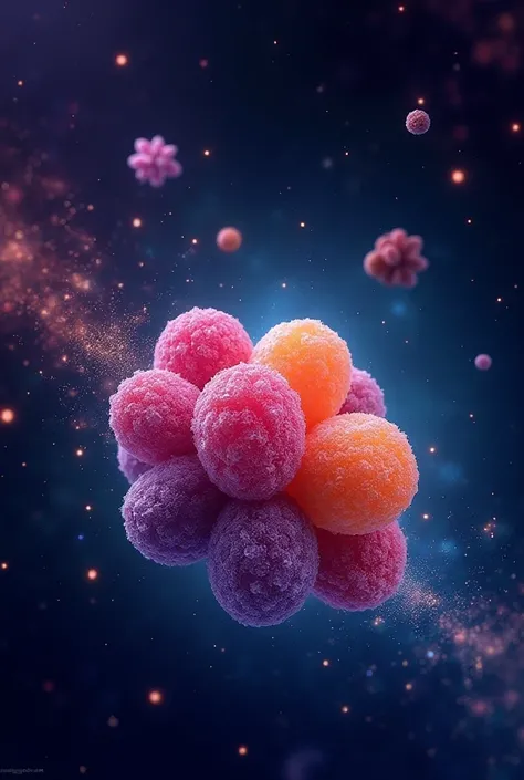 Wallpaper for freeze-dried candies with space theme and the central part 