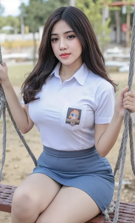 (Masterpiece: 1.2, Best Quality), Realistic, (Realistic Picture, Complex Details, Depth of Field), Best Quality, Masterpiece, Highly Detailed, Realistic, indonesian youth age girl, face, chest forward, big breasts, thin lips, beautiful and seductive, curv...