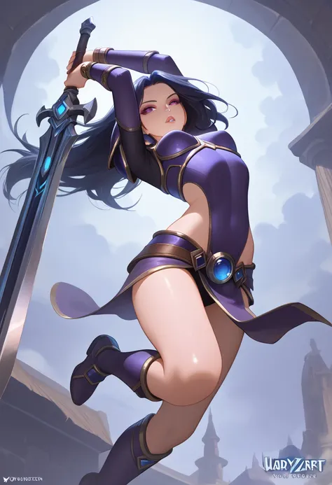 (Lady Zen :1.15), 
 masterpiece,  top quality,  great quality,
 dynamic pose, ( jumping :1.2), (from below:1.2),  arched back ,  Watch viewers,
Alone,  player character  \(Wow\),  1 girl \(Warcraft\), ( thin waist:1.2), ( thighs:1.1),  Skinny,  Tiny Breast...