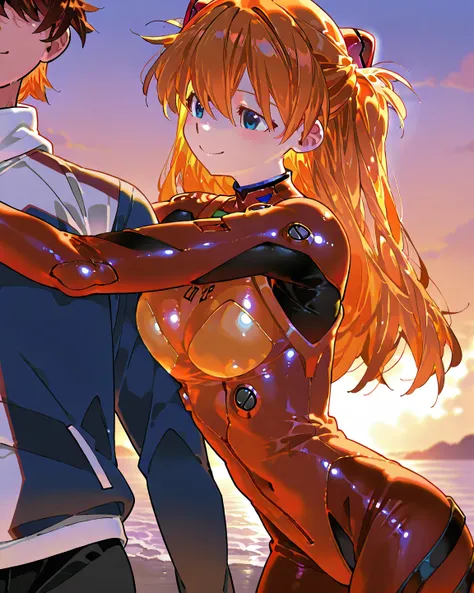    very aesthetic ,          、      top quality,     Masterpiece,      748cm style     ,     high detail on the face、 cute poster 、    8k Wallpaper、    top quality、   absurd,      latest,                 female 1 person、      Soryu Asuka Langley    、     o...