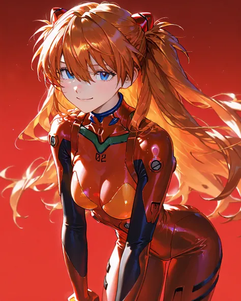    very aesthetic ,          、      top quality,     Masterpiece,      748cm style     ,     high detail on the face、 8k Wallpaper、    top quality、   absurd,      latest,                 female 1 person、      Soryu Asuka Langley    、     orange hair、     b...